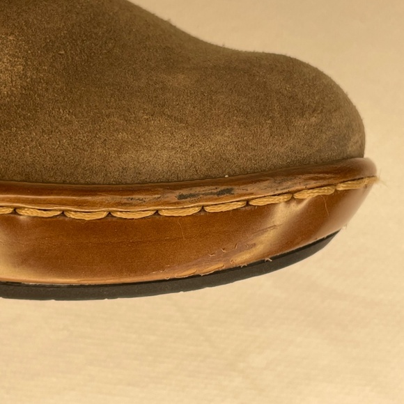 Born Clog Banyan Suede Leather Buckle Mules Taupe Brown Slip On Shoes Size 8 - Picture 16 of 16